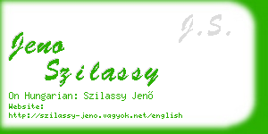 jeno szilassy business card