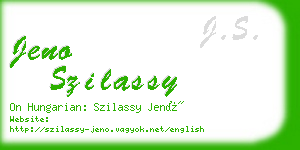 jeno szilassy business card